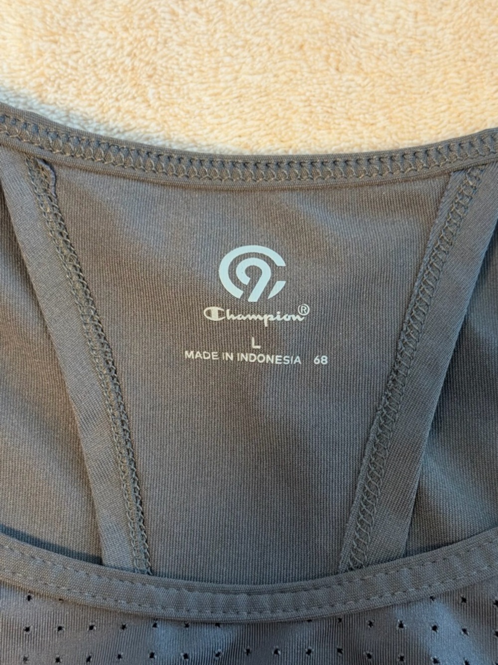 Champion Gray Racerback Performance Tank - L - Picture 2 of 6